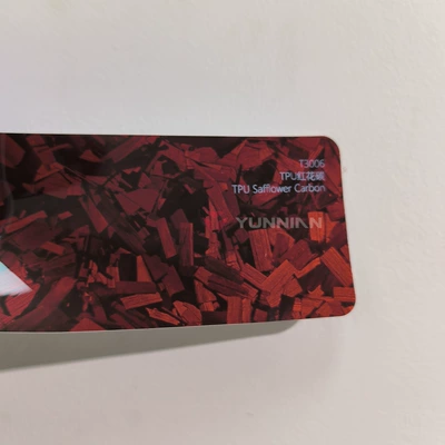 factory wholesale, cross-border direct sales, Auto Color Change Film - tpu-red-flower-carbon-15215m