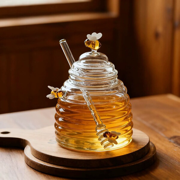 Cute creative transparent glass storage system for home use