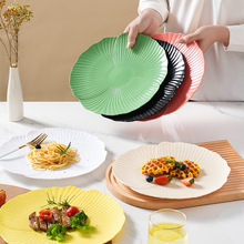 家用饺子面条盘子西餐厅沙拉意面甜品餐具盘花瓣形牛排瓜子糖果盘