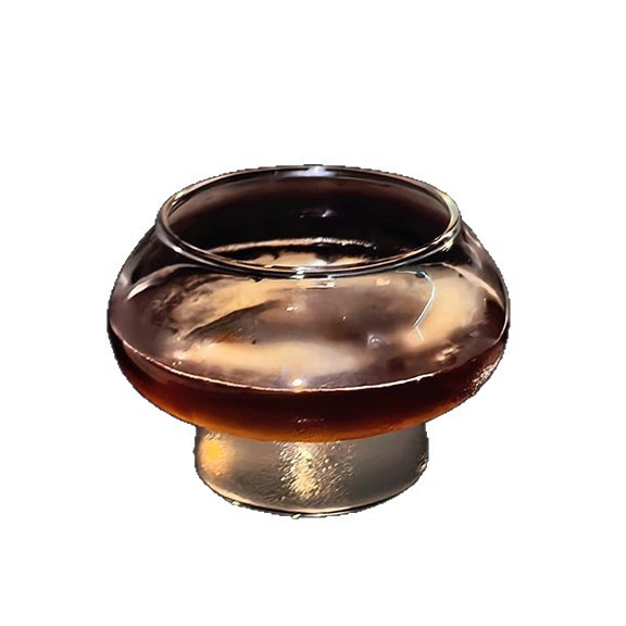 Creativa y encantadora taza de hongos, taza de vidrio transparente, taza de café de pequeña capacidad, taza de latte, taza de hielo, taza de extracto frío, taza especial