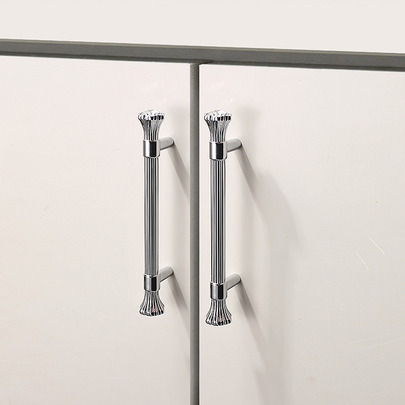 Light Luxury Cabinet Door Crystal Handles: Modern, Minimalist, High-End French-Style for Wardrobes, Cabinets, and Drawer Units — Ultra-Simple Design