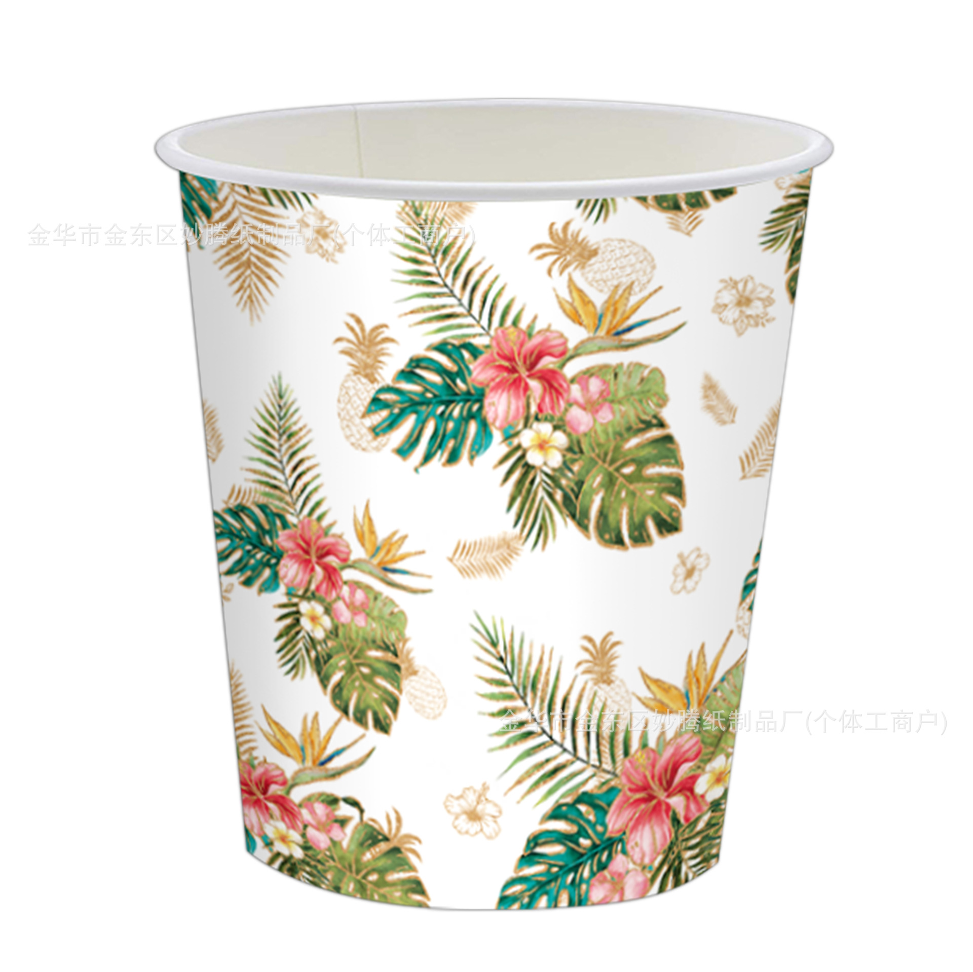 Transfronterizo nuevo verano vegetal tropical cubiertos de fiesta familiar tazas de papel toallas de papel conjunto de bandeja de papel desechable