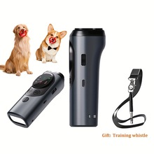 亚马逊新款超声波训狗器驱狗器宠物训练器灯光三头超声波训狗器