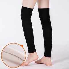 Thermal and thick knee-length leggings for men and women, winter and autumn knee pads with wool for knee protection, extended warm leg warmers to prevent cold legs and provide non-slip foot coverage.