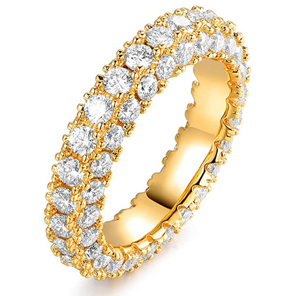 15g Weight Zircon Inlay Material Rings Classification 5, 9 Ring Size Fashion Geometric Copper Inlaid Zircon Rings