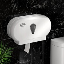 酒店厕所双卷纸巾架大卷纸盒商用卫生间双卷大盘纸公用厕纸盒壁挂