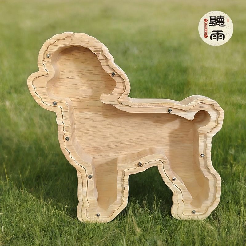 Solid Wood Schnauzer Dog Hair Storage Box, Teddy Pet Hair Collection and Preservation Memorial Storage Box, Dog Hair Storage
