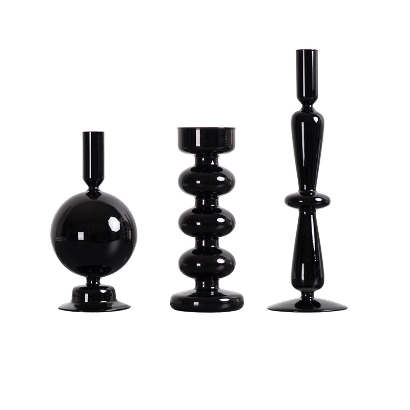 Simple retro estilo francés antiguo vela de cristal candelabro decoración de escritorio candelabro de cristal