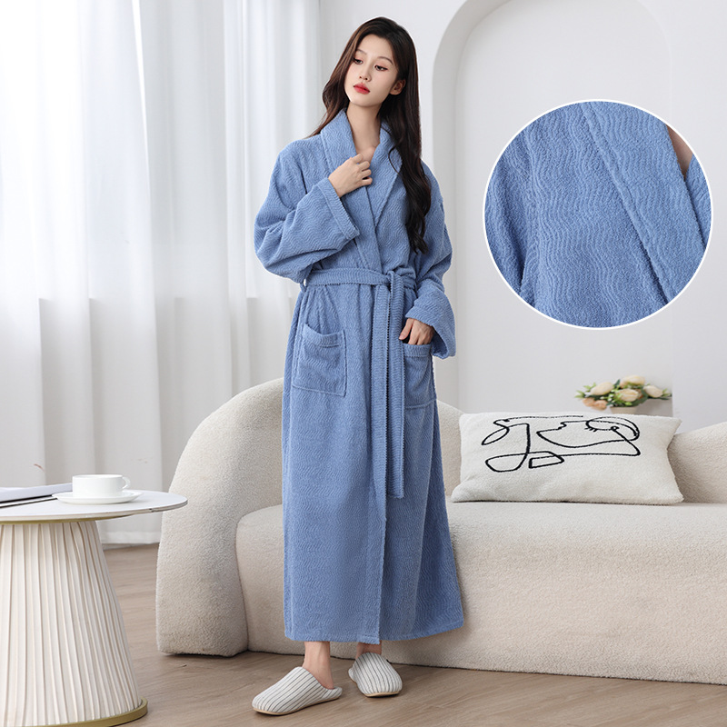 타월 소재 사계절 유니버설 목욕 가운 긴 남녀 목욕 스커트 커플 잠옷 흡수성 빠른 건조 목욕 가운