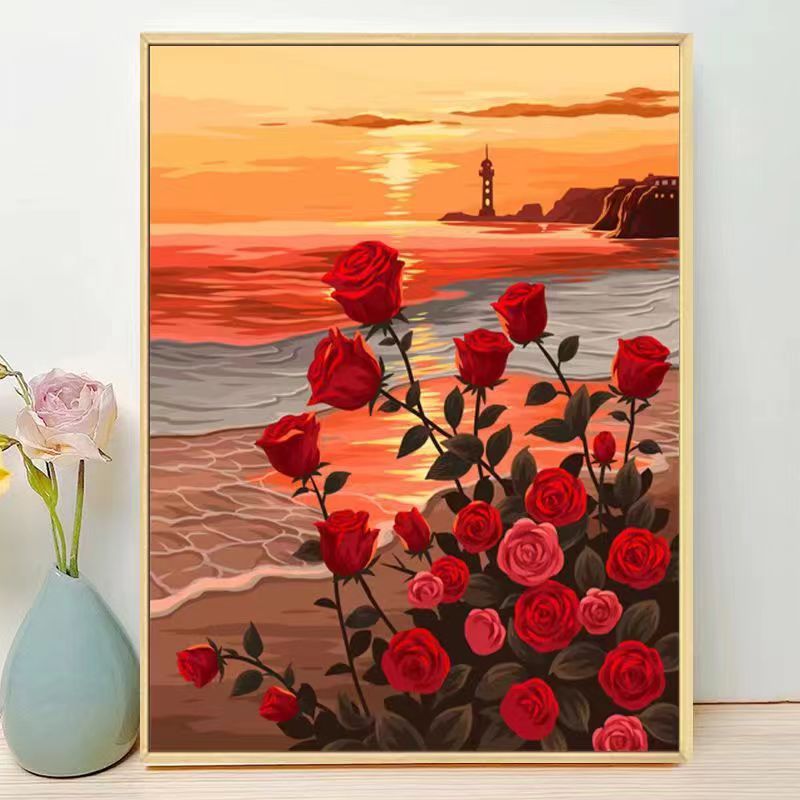 Digital oil painting manufacturer wholesale retail street stall supply DIY hand-painted coloring children's gifts decorative painting