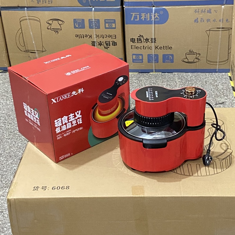 Xianke多機能エアフライヤー 家庭用フリップトップ式ビジュアル電気オーブン 6.5L大容量 フライドポテト電気フライヤー|undefined