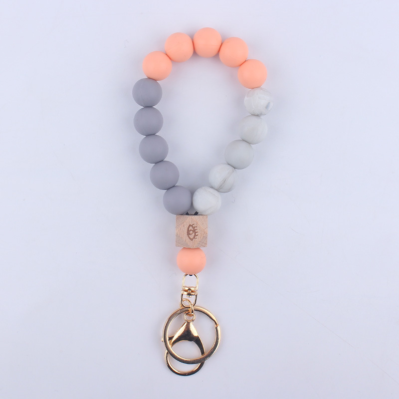 Simple Style Round Alloy Silica Gel Women's Keychain display picture 8