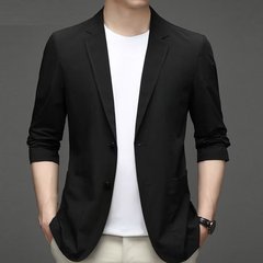 夏のアイスシルクスーツメンズ超薄型カジュアル日焼け止めスーツ軽量春と秋のシングルスーツジャケットトップ
