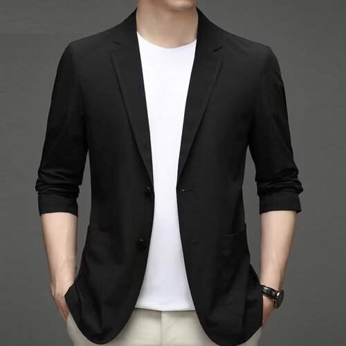 Summer Ice Silk Men's Ultra-Thin Leisure Sun Protective Blazer Lightweight Spring and Autumn Single Coat Top