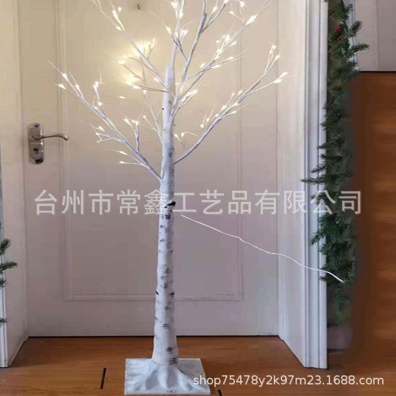 LED景观灯 ins圣诞节日装饰灯仿真白桦树灯满天星暖光发光树批发