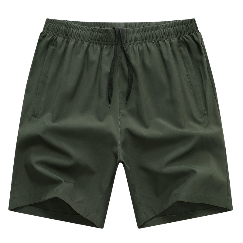 Pantalones cortos informales para hombre, pantalones cortos deportivos para correr de talla grande, pantalones cortos rectos de cinco puntos de secado rápido de seda helada fina de verano