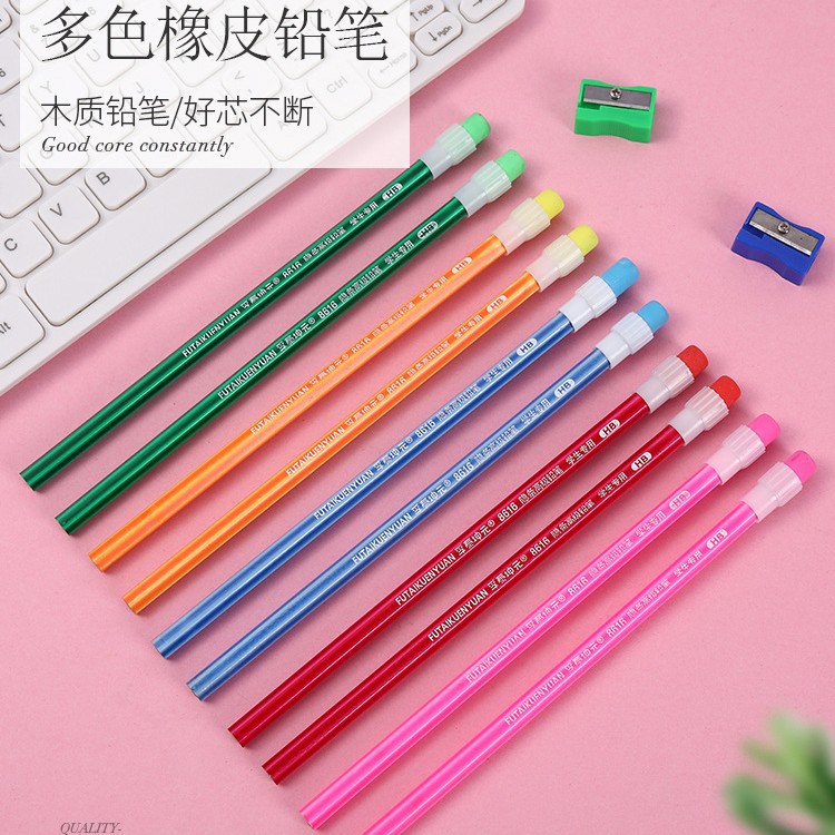 Lápiz de registro HB caramelo color lápiz seguridad sin plomo-veneno niños estudiante escritura especial con goma hexagonal Rod