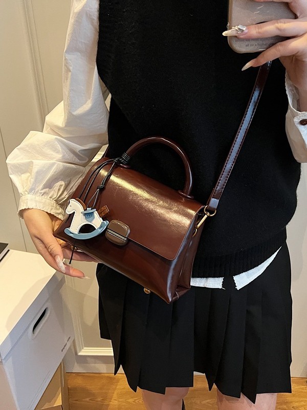 Nuevo bolso de hombro de todo fósforo, bolso de trabajo portátil, bolso pequeño, bolso cuadrado pequeño retro coreano, bolso de mensajero casual de moda