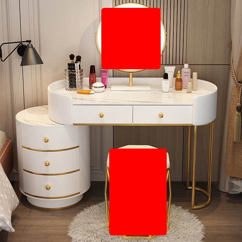 1m 흰색 테이블 + 원형 캐비닛(거울 없음, 스툴 없음) TLMS 원형 스타일