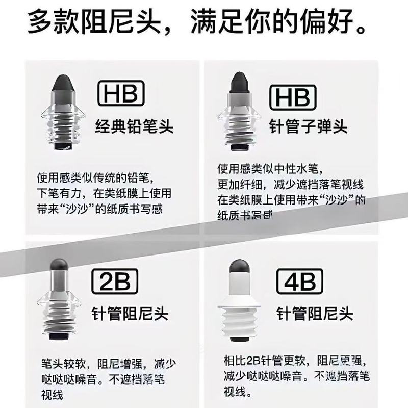Apple Pencilに適しています。交換可能で取り外し可能なペン先、ペン先の減衰、静音ペン先、滑り止め、紙のようなフィルム。|undefined
