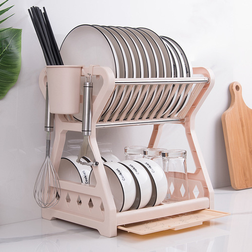 Kitchen shelf dish storage rack counter drain bowl holder for utensils chopsticks home bowl cabinet multi-layer organization rack