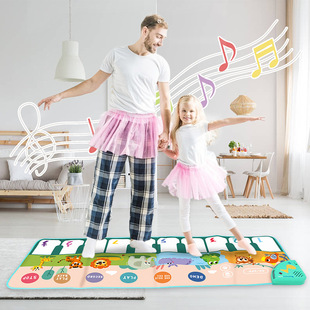 Дети, наступающие на фортепианную музыкальную одеяло, головоломка детская многофункциональная музыкальная игра ковров