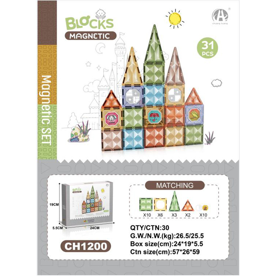 Cross-Border Amazon DIY Magnetic Building Block Set Educational Puzzle Light Theme Building Thinking Kidsren's Toys