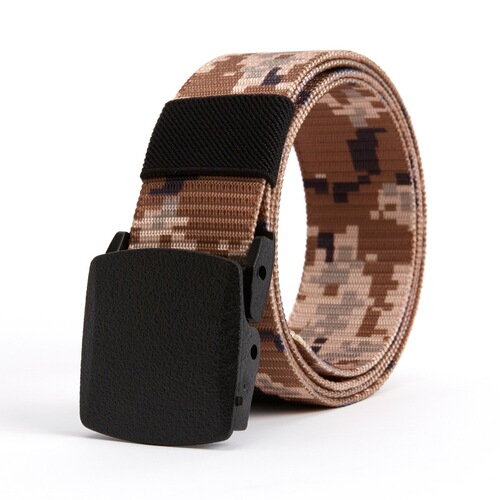 Camouflage canvas belt men's plastic buckle outdoor sports tactical nylon belt thickened military training overalls belt