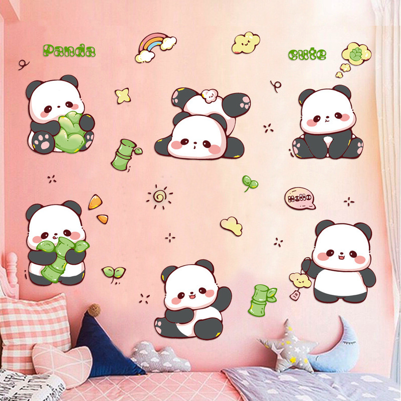 Manufacturer Wholesale Panda Wall Hole Patching Wall Stickers Tile Blemishes Bathroom Kidsren's Room As4716/As4717