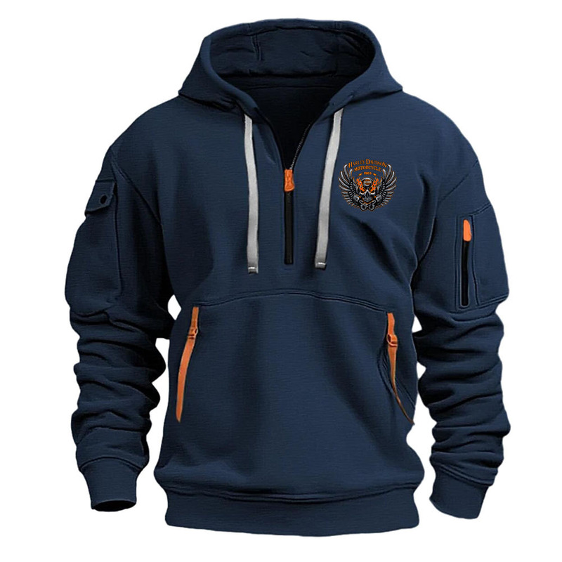 Single Logo【Shangqing】Men's Half-Zip Sweatshirt