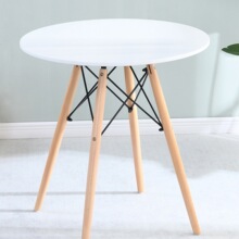 洽谈桌小桌子钢化玻璃圆桌茶几玻璃桌子圆钢化餐桌椅组合实木桌w&