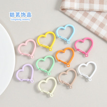 创意彩色爱心心型弹簧扣diy饰品配件挂饰简约百搭钥匙扣配饰批发