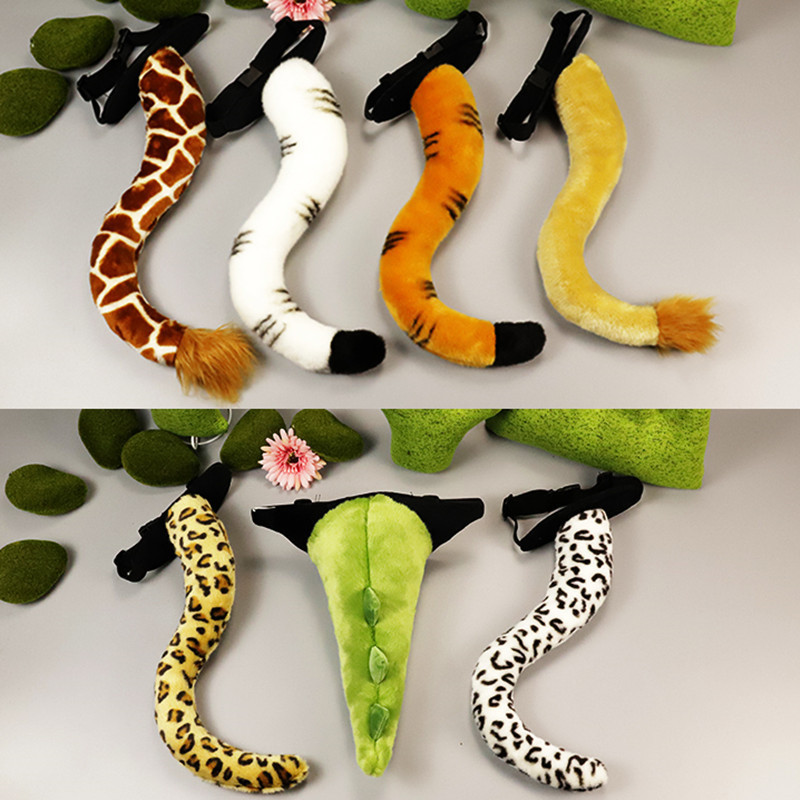 Simulation panda gloves lion tiger tail plush toy giraffe headband zoo children's performance props Simulation panda gloves lion tiger tail plush toy giraffe headband zoo children's performance props