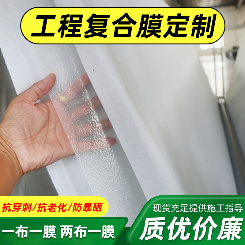 长丝复合膜水库鱼塘养殖防渗膜农田灌溉蓄水池两布一膜复合土工膜