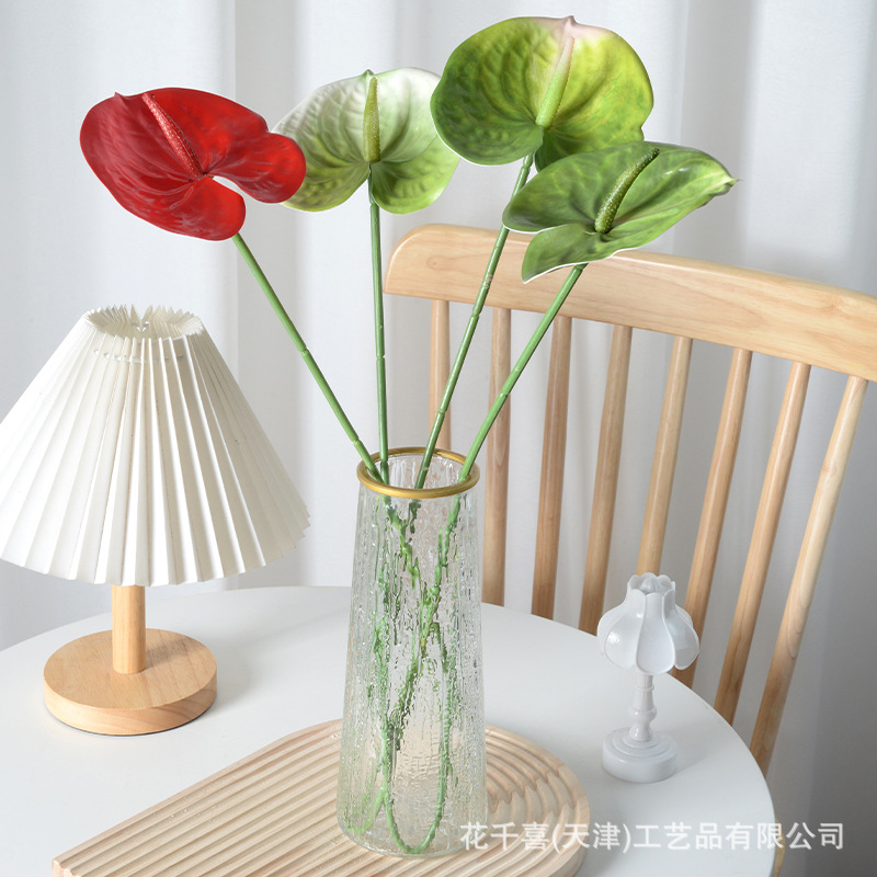 Simulation Flower Single Branch 3D Red Palm High Image Fire Palm Simulation Flower Garden Design Fake Flower Plant Artificial 4