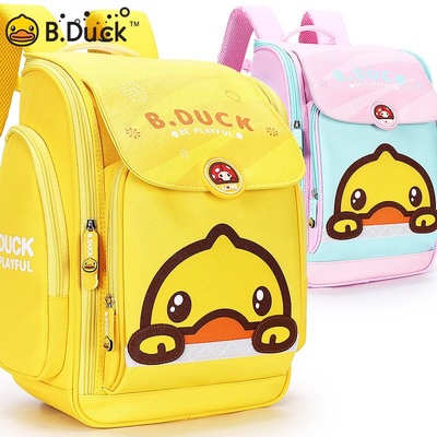 Yellow duck Children's bags pupil schoolbag Boys and girls Three hundred forty-six grade girl Cartoon package customized wholesale