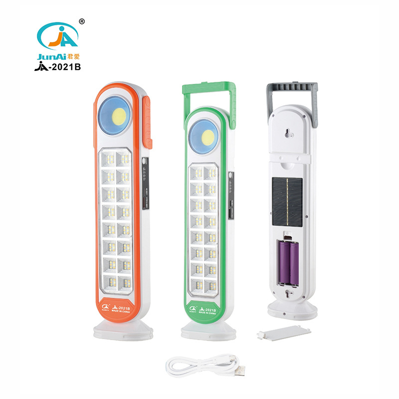 Fabricante suministro de lámpara de emergencia portátil solar LED JA-2021B con lámpara de emergencia portátil USB al por mayor image 1