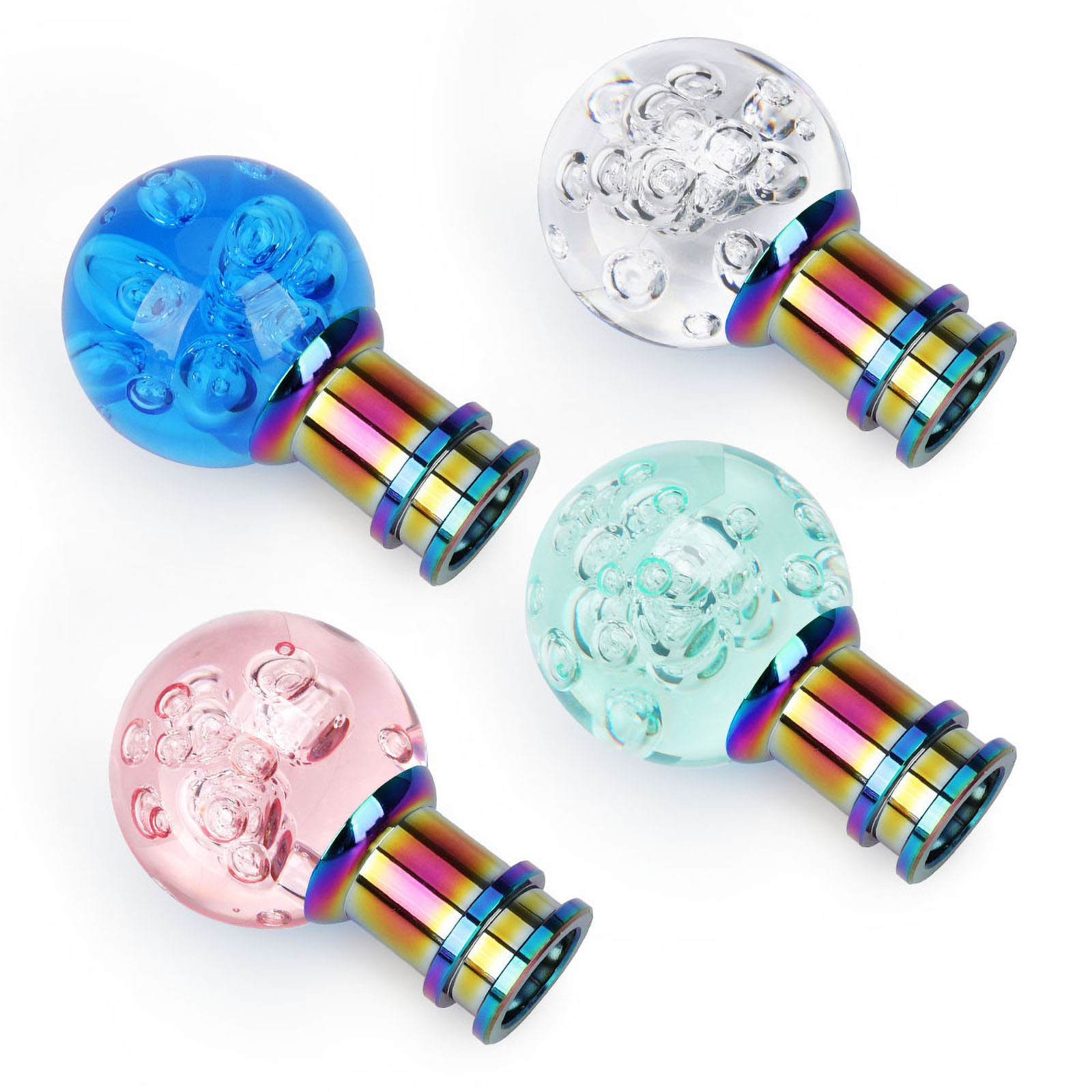 Cross-Border Car Modification Acrylic Crystal Bubble Gear Shift Knob Round Transparent Manual Gear Shift Handle Cover