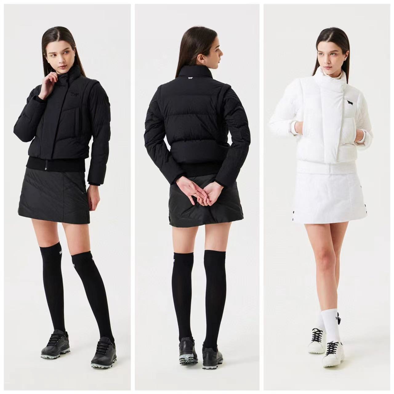 Winter Golf Women's Long-Sleeved down Jacket Versatile Stand-Up Collar White Duck down Warm Thickened Skirt
