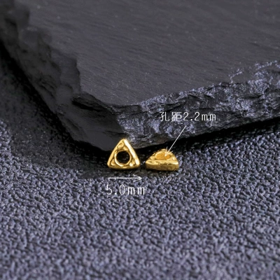 S925 Sterling Silver Electroplated with 24K Gold Personalized Spacer Beads Handmade DIY Jewelry Accessories Versatile Accessories Wholesale (Zərgərlik ara hissələri) - hammered-triangle-about-5-piecesgram