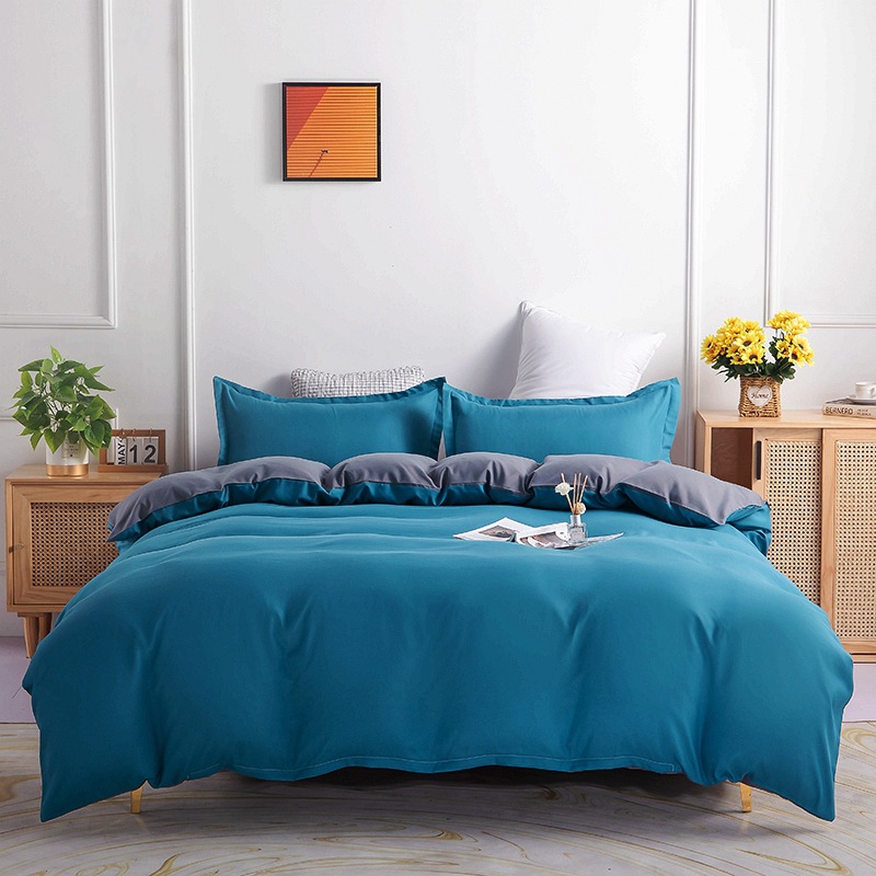Minimalist style matte solid color double bed sheets, duvet covers, pillowcases, four piece set_voghion.com