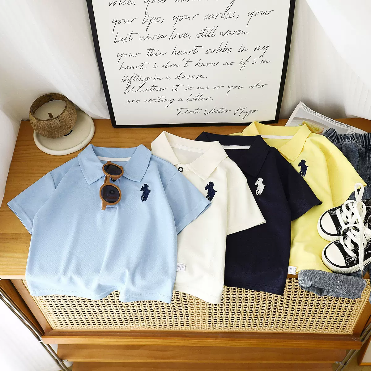 儿童短袖t恤夏季新款2025宝宝夏装a类上衣洋气Polo衫男童童装批发