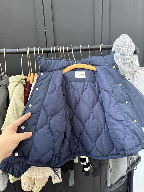 防水男児冬型厚手綿服コート子供純色偽2枚綿保温高襟綿服パン服|undefined