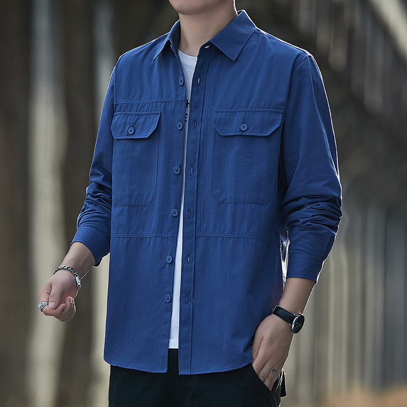 Encuentre camisas personalizadas de fábrica para hombres, primavera y verano, retro americano, negocios, ocio, algodón, sentido de alta gama, estilo de Hong Kong