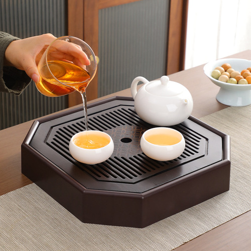 Medium household Japanese tea tray drain tray set dry bubble tray Kung Fu tea table simple small modern drain tray