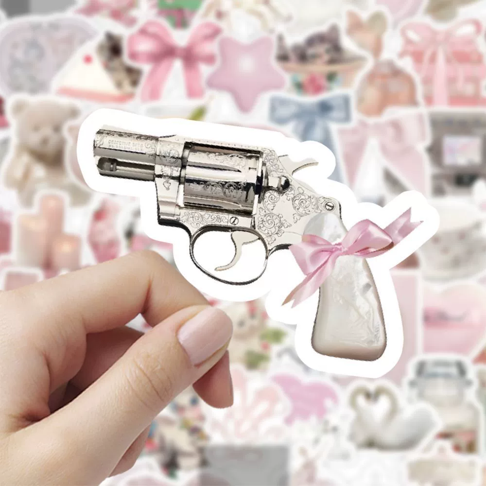  Sticker set coquette, 60 pieces, pink Korean ballet girl designs, waterproof for iPad & notebooks