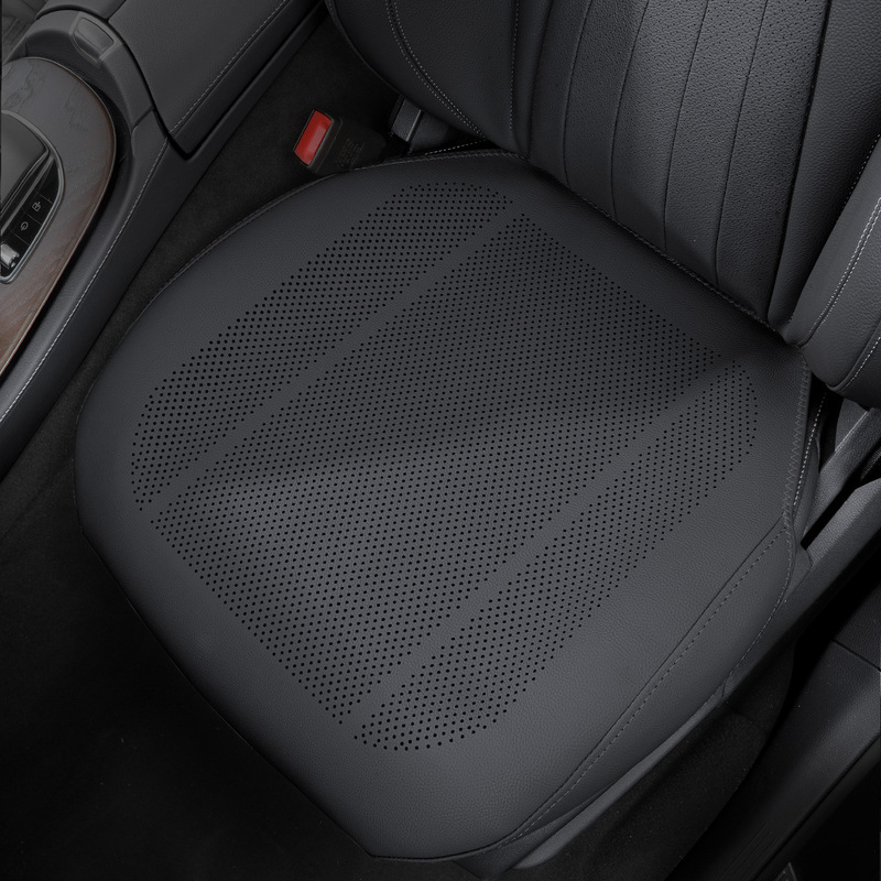 新しいナッパレザーのカーシートクッション、オールシーズン対応の薄型通気性のある穴あき車のインテリアシートカバー、夏用シートクッション|undefined