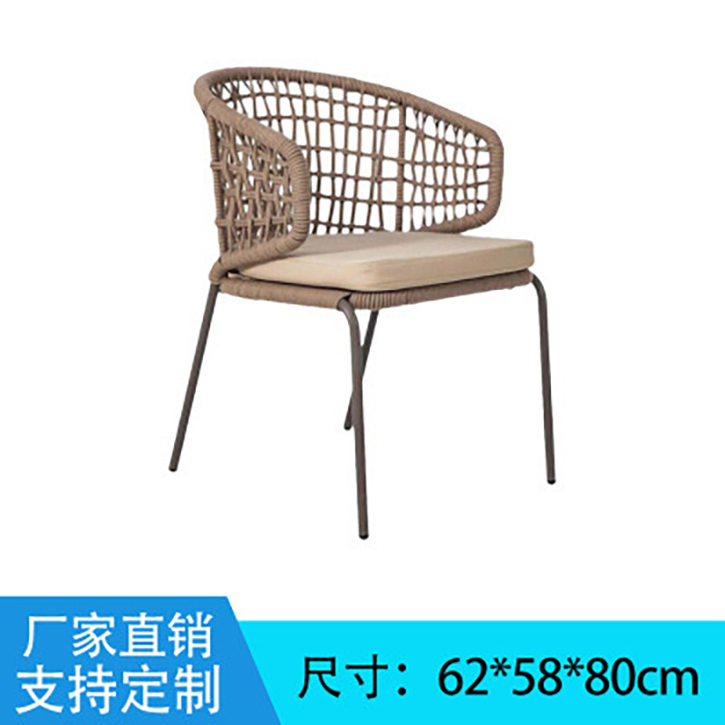 Mesa y silla de caña al aire libre patio jardín ocio balcón muebles cafetería terraza impermeable combinación de silla de caña solar