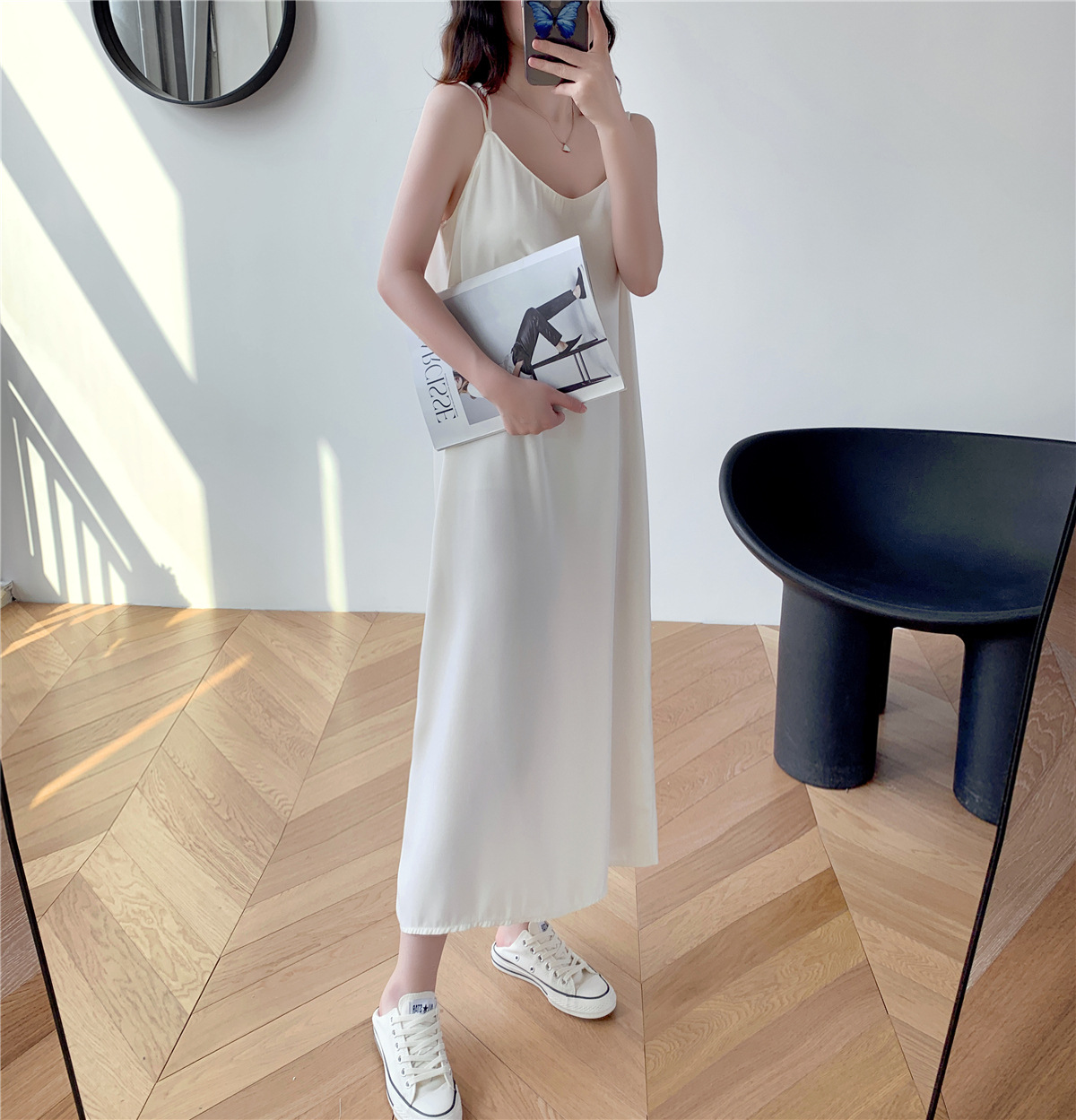 summer sling bottom long chiffon dress NSFYF56262