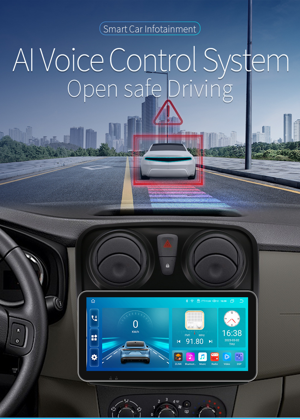 Suitable for 12-19 Renault Logan/Dacia Central Control Large Screen Android Large Screen Reversing Image Navigation Gps
